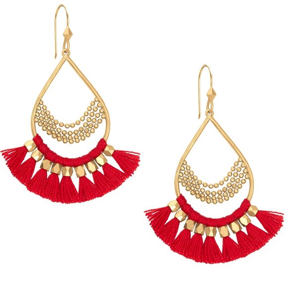 :: Stella & Dot | Roman [RED] Chandeliers Earrings Retired - Picture 5 of 7